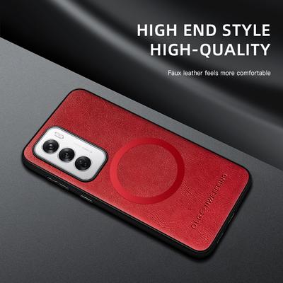 Для OPPO Reno 12 12 Pro Чехол из ПУ кожи с магнитным кольцом, мягкими краями, защитой от падения и отпечатков пальцев