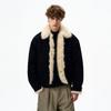 2025 Winter Vintage Distressed Padded Coat Men Women Loose Fit High Street Style Warm Outerwear With Fur Collar