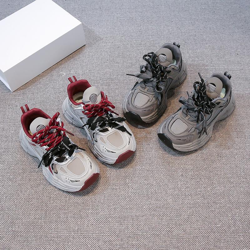 Children's Dad Shoes Shoes Leather Surface Waterproof 25 Spring and Autumn New Non-slip Classmates Boys and Girls Sports Shoes Dad Shoes