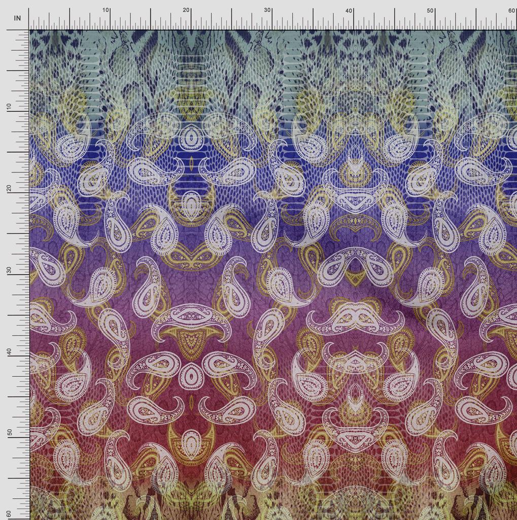 Soimoi Японская креп-сатиновая ткань с узором пейсли, принты на тканевой панели по метрам 42 дюйма