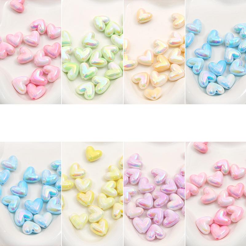 Бусины для браслетов ручной работы Акриловые бусины Mabe с цветным покрытием в форме сердца с надписью Love Loose Beads Аксессуары для самостоятельной работы Материалы для ожерелий на цепочке для сотового телефона
