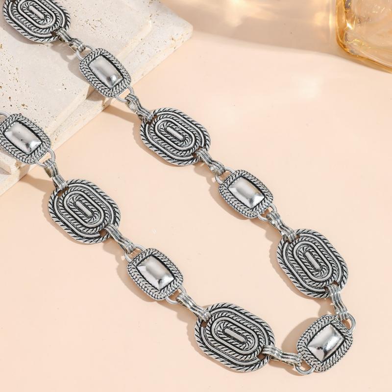 Retro Bohemian Ethnic Women Metal Waist Chain Accessories Decorative Carved Chain Belt Adjustable Waistband