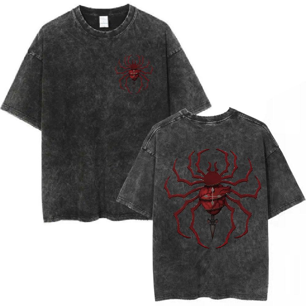 Vintage Washed Anime Hunter X Hunter Shizuku Kurapika Tshirts Mens Women Clothing Fashion Cotton Oversized T Shirts Streetwear