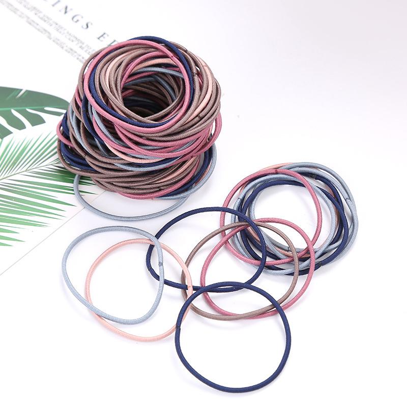 100 шт. Женские резинки для волос для девочек, резинки для волос, эластичные резинки для волос, держатели для хвостиков, повязки на голову, резинки для волос