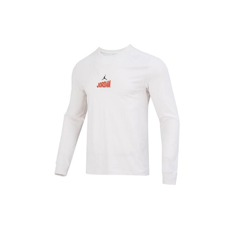 Jordan As M J Flt Mvp Ls Crew T Shirts Men's White Crew Neck Moderate Straight Fit DV8433-030