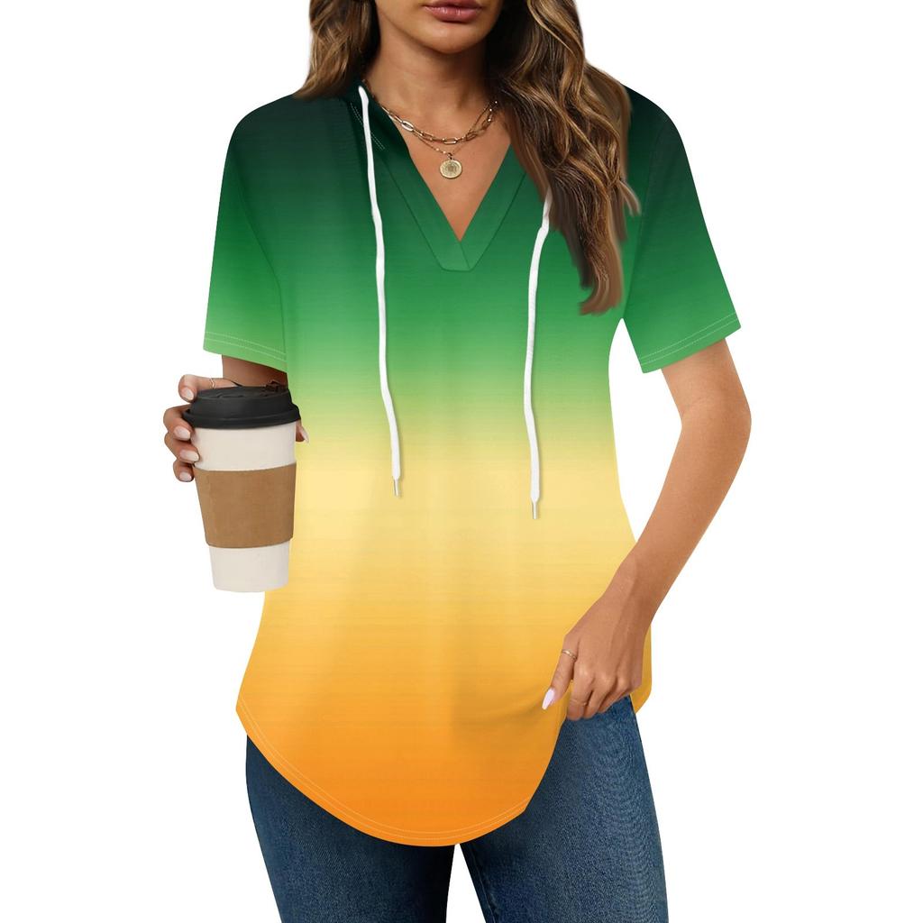 Женские летние футболки с V-образным вырезом, толстовки с коротким рукавом, туники, повседневные свободные туники, толстовки