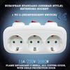 Удлинитель с розетками, совместимый с ЕС, преобразователь питания, сетевой фильтр с 3 отдельными выключателями, горизонтальные розетки для дома, офиса, путешествий