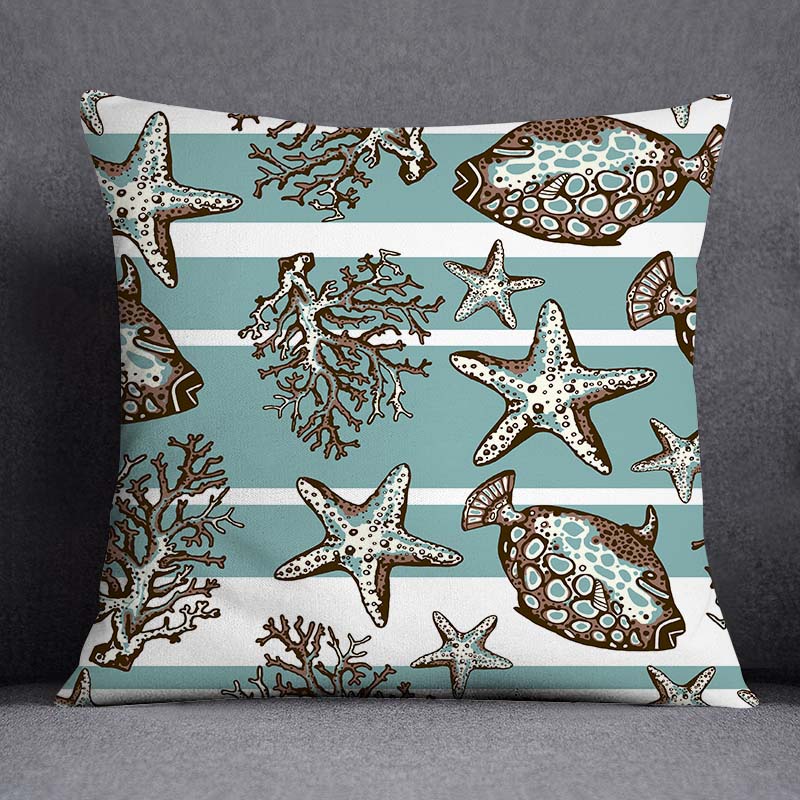 Наволочка с изображением морского животного и русалки, украшение для дома, квадратная наволочка, украшение для дома и офиса, наволочка