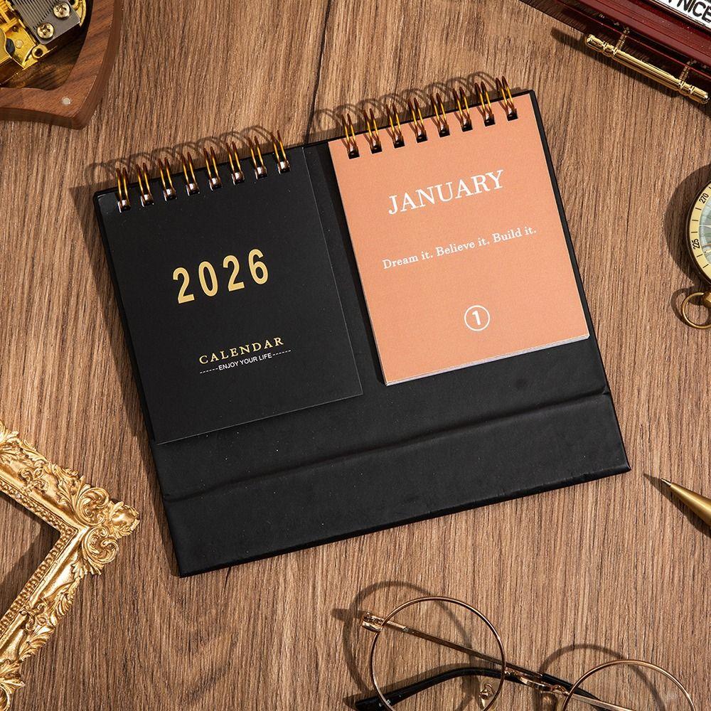 Minimalist Design 2026 Desktop Calendar Spiral Binding Memo Calendar Checklist Planner Office Use