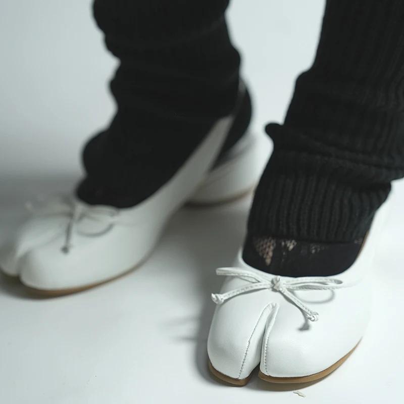 2025 Новый Дизайн Бренда Модные 3СМ Сандалии Таби Разделенный Каблук Балет Летние Туфли на Высоком Каблуке Одинарные Туфли Бант Мэри Джейн