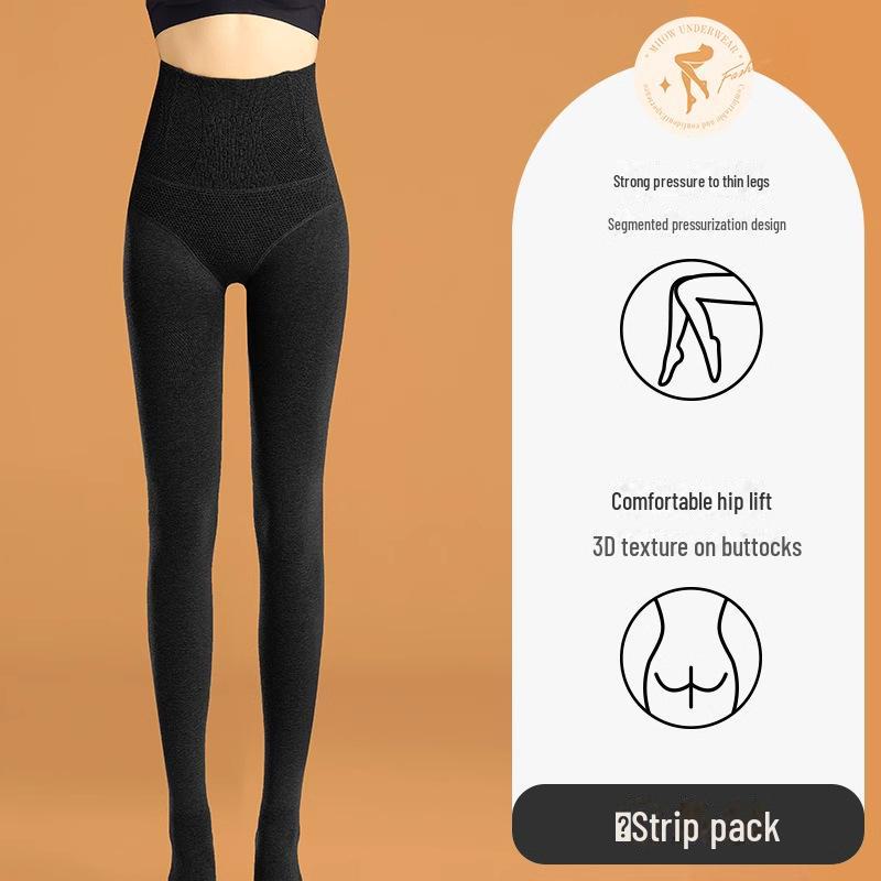 Серые колготки Fishbone с высокой талией: Утолщенные, бархатистые, нескользящие колготки для женщин — сохранят ноги в тепле осенью и зимой.