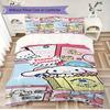 Lovely Cinnamoroll Theme 3PCS Bedding Set Fashion Anime Pattern Bed Linen Soft Comfortable Duvet Cover Set For Home Dorm Bedroom