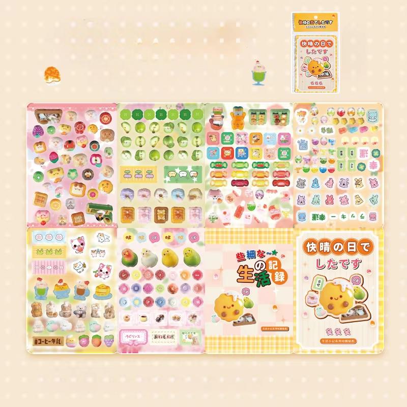 Ретро японский мультфильм скрапбукинг наклейка для детей кавайный Y2K аниме десерт сок дневник наклейка DIY декор канцелярские принадлежности наклейка