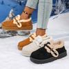 Sangpo Roll Mango Shoes Ugly Cute Bread Shoes Retro Thickened Velvet Snow Cotton Shoes Belt Buckle Flats