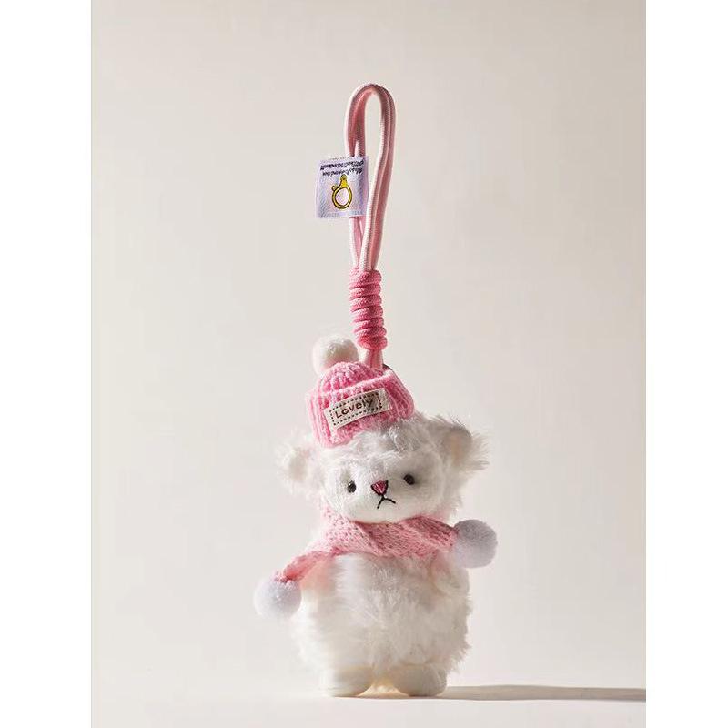 Cute Crochet Creative Cartoon Scarf, Lamb Plush Pendant, Doll Hanging Decoration Creative and Interesting Outdoor Items