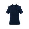 Polo Однотонный трикотажный топ с круглым вырезом и вышитым логотипом с короткими рукавами, женские топы темно-синего цвета 211910987-002