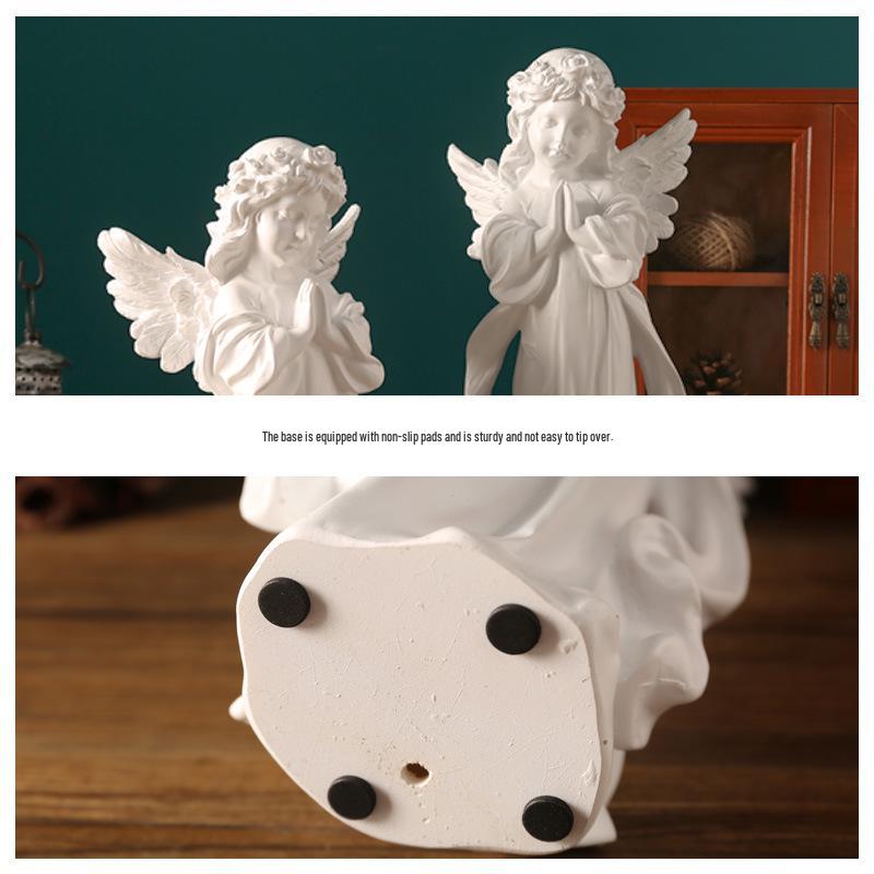Европейская ретро фигурка ангела - Статуэтка девочки из гипса для церковных свадеб и фотосессий