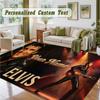 Crystal Velvet Square Rug Custom NameElvis Presley Pattern Non Slip Home Floor Decor Rug