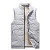 Men's Casual Solid Color Zipper Vest, Men's And Women's Stand-up Collar With Fleece Vest Jacket