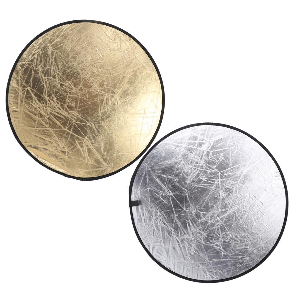 80cm 31.5in 2 In 1 Gold and Silver Photography Lighting Reflector Portable Collapsible Photo Studio Reflector with