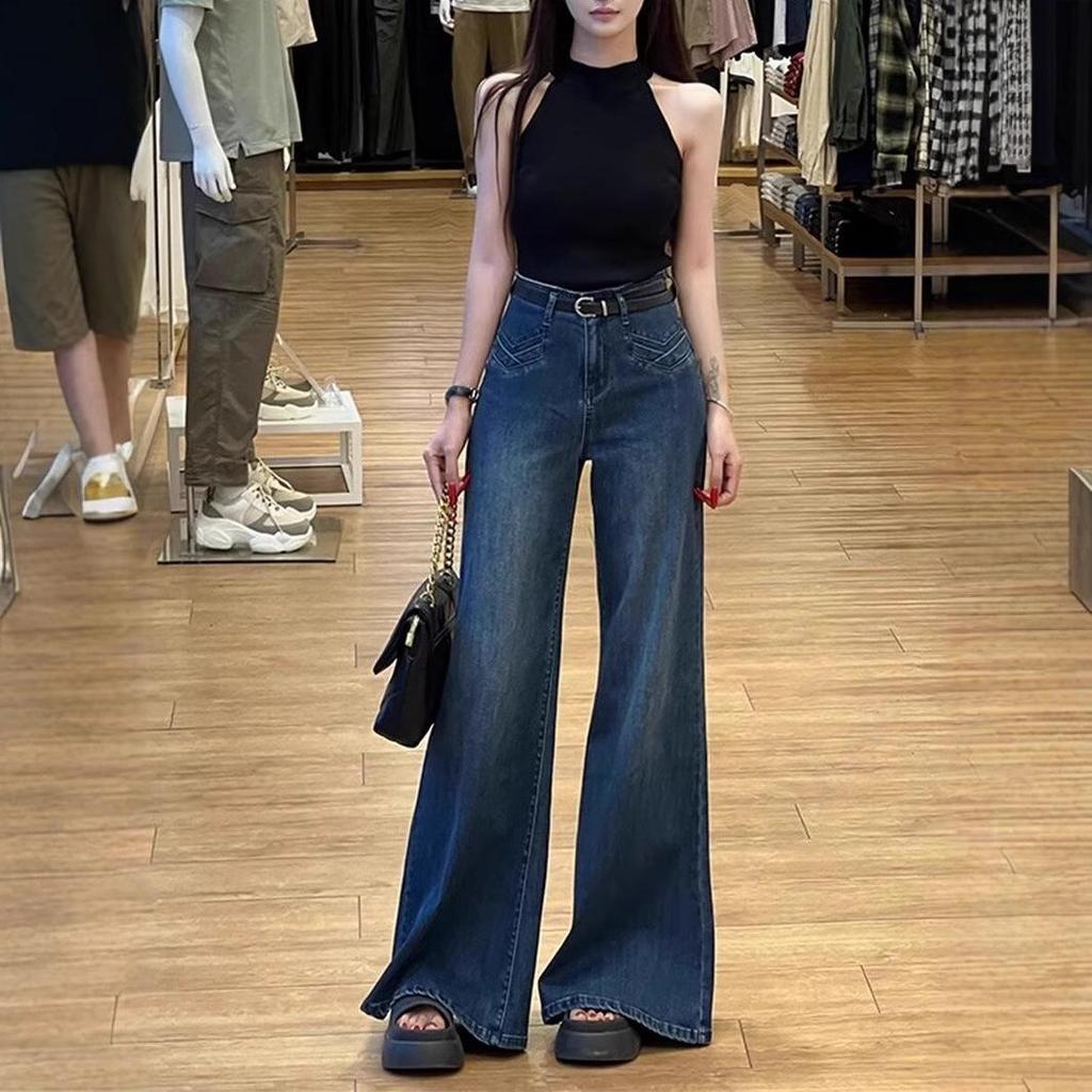 2025 Spring Women's High-Waisted Flare Jeans: Slimming, Non-Clinging, Versatile Long Pants