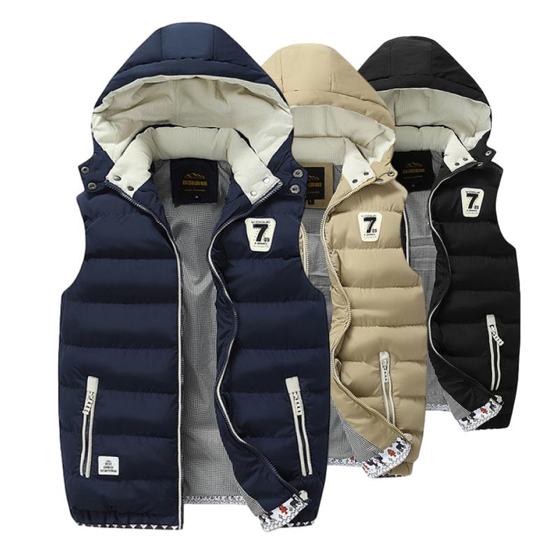 L-5XL Модное мужское пальто Молодежный теплый толстый жилет Студенческая куртка Популярная хлопковая куртка с капюшоном Высококачественная толстовка с капюшоном из полиэстера Пуховое пальто Повседневный тонкий жилет