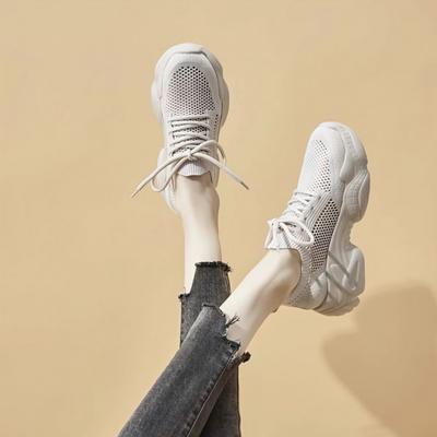 Сетчатые дышащие женские летние новые универсальные кроссовки с толстой подошвой на весну и осень Tide