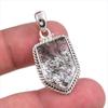 Natural Black Rutile Gemstone Handmade 925 Solid Silver Gift Pendant 1.50" K4w65