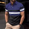 2024New Summer Men's Printed Button Polo Shirt Sports Polo Shirt Trendy T-shirt Men's Tops
