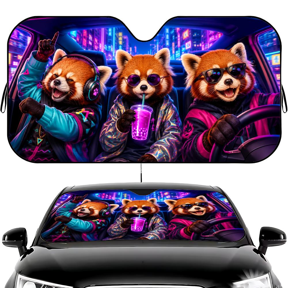 animal red panda Sun Visor Car Windshield Sun Visor - Foldable Universal Fit UV Block Heat Insulation Sunshade