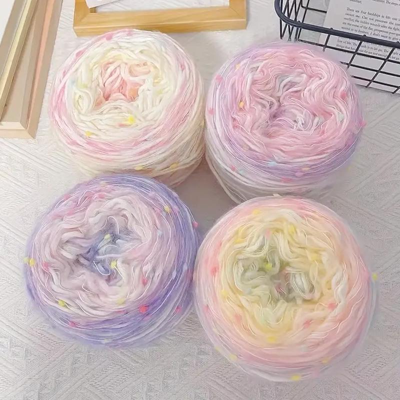 One Ball Thick Wool Yarn New Mohair Scarf Icelandic Wool Hand Knitting Rainbow Candy Wool Gradient Colour Diy Hand Mixed Yarn