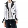 Handmade Biker Motorcycle Men's Jacket White Genuine Stylish Lambskin Leather