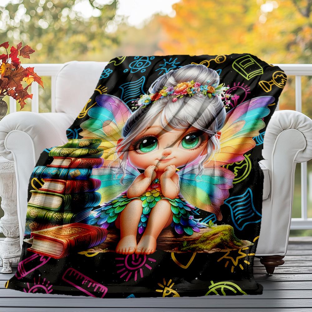 Fairy Books Outdoor Flannel Blankets, Outdoor travel, Home Blankets, Fan Gifts,Suitable for All Seasons, Christmas Gifts. R1127008