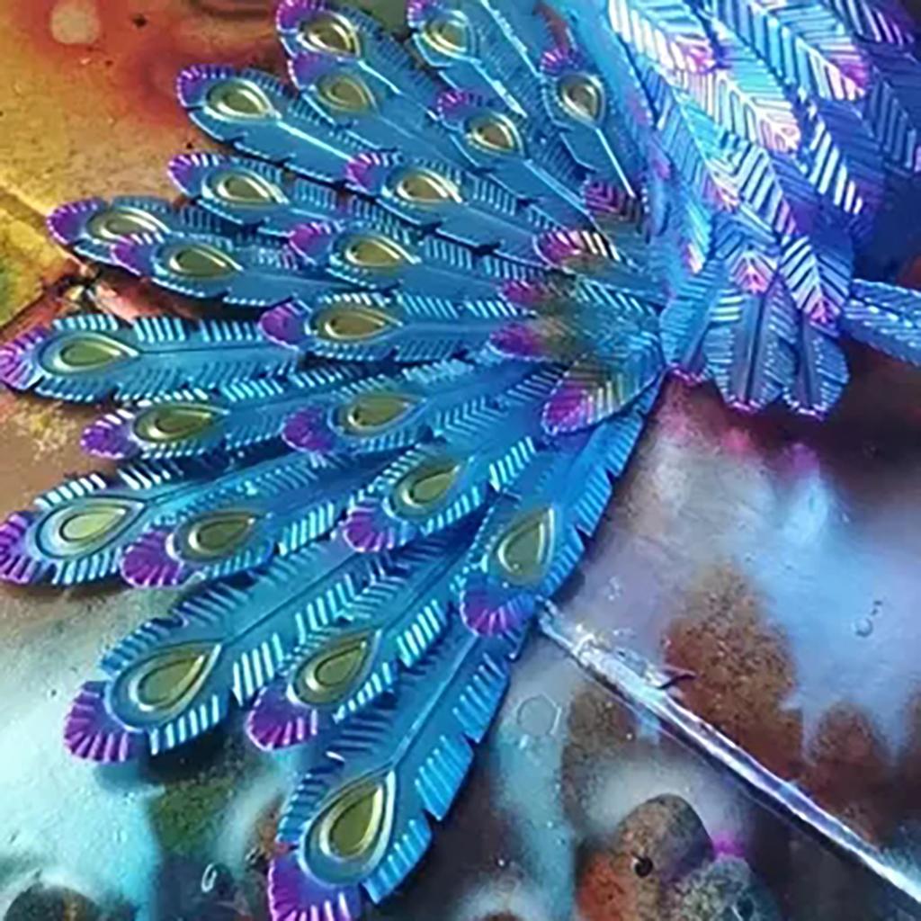 Красивая статуэтка павлина, декоративная металлическая статуэтка павлина, красочное металлическое украшение для двора, садовое украшение, металлическая статуэтка павлина, декоративная статуэтка павлина на открытом воздухе