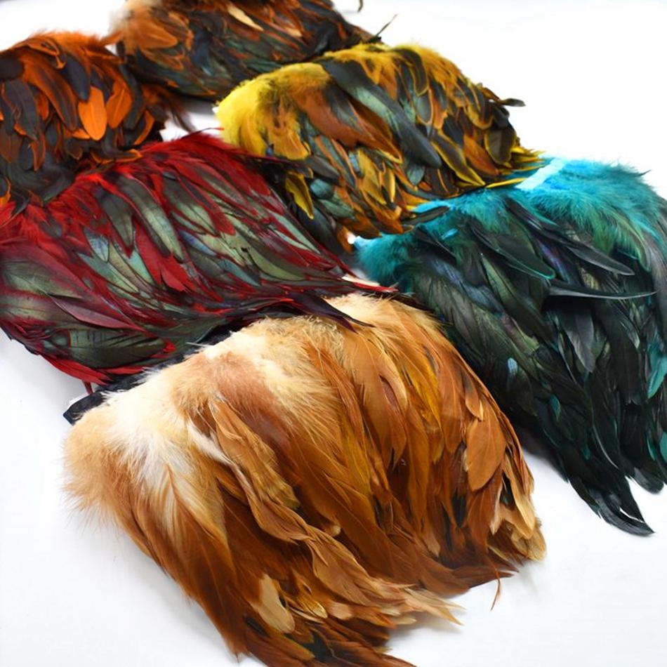 1 метр Натуральная отделка из перьев петушиного хвоста для одежды plumas 13-18 см перья для вечеринки для поделок DIY шитья украшение дома