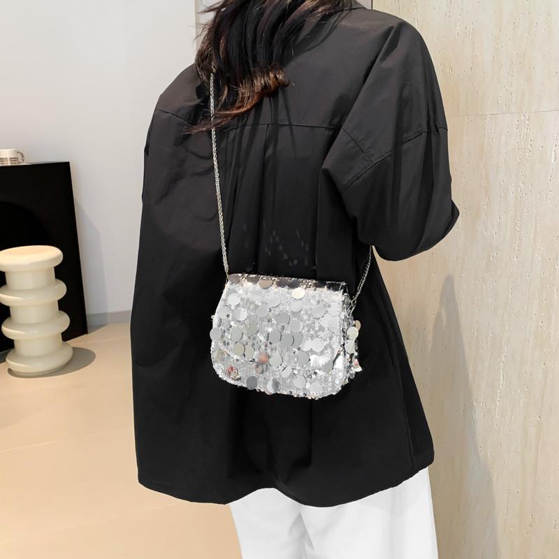 Stylish Sequined Small Square Bag For Women In Trendy Colors Perfect For Evenings