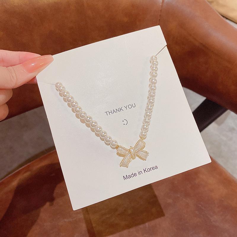 «Модное элитное жемчужное ожерелье: Универсальная цепочка на ключицу из титановой стали для женщин