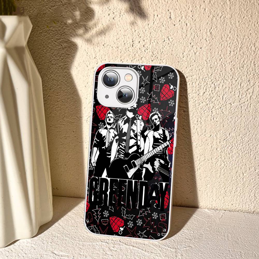 Rock Band G-Green Day For IPhone 14 13 12 Mini 11 Pro XS Max X XR 14 Plus Tempered Glass Cover