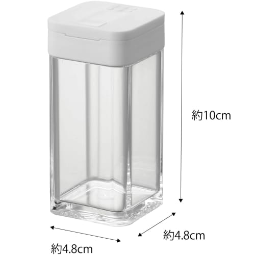 Yamazaki Spice Bottle, Large, White, Approx. W4.8 x D4.8 x H10cm, Tower, Sliding Closure, Adjustable Volume, 5825
