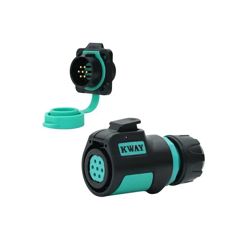 KWAY K20 M20 2 3 4 5 7 9 12 Pin Waterproof IP68 Connector Electro Mechanical Screen UAV Panel Aviation Female Plug Male Socket