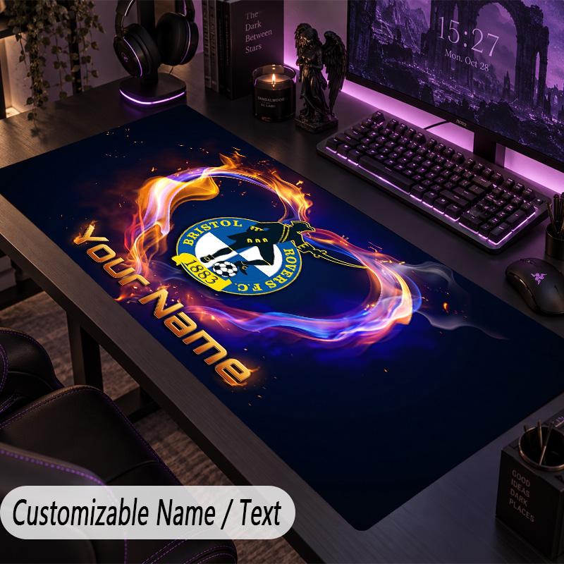 Large Mouse PadBristol Rovers Custom Name Text Personalized Desk Mat Non Slip Gaming Pad