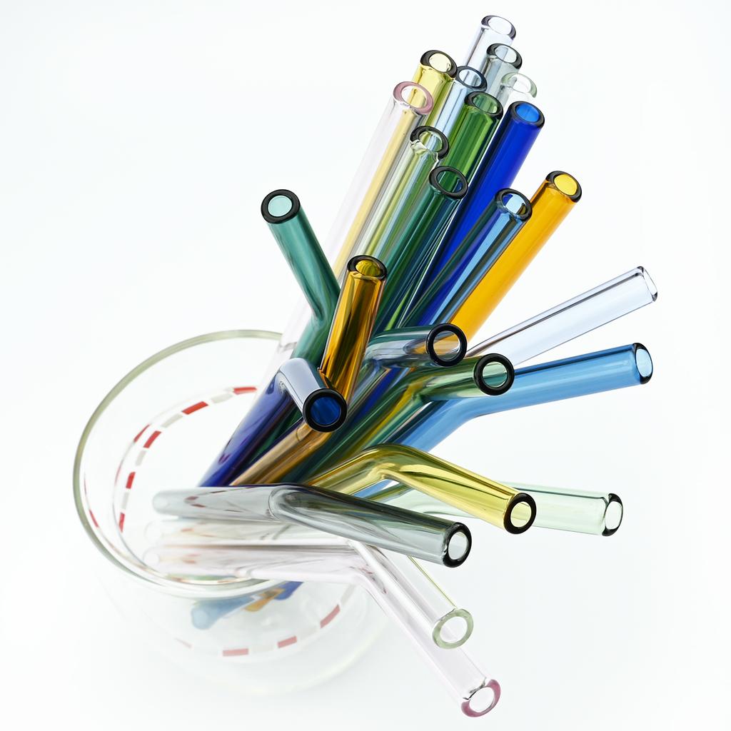 4/8 шт. набор соломинок из боросиликатного стекла, многоцветные многоразовые стеклянные экологически чистые соломинки для коктейлей, смузи