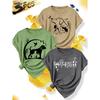 3 Simple and elegant women's party outfit Cat and Dog Silhouette Line Pattern Round Neck Casual Sporty Fresh Elegant Plus Size Women's Short Sleeve T