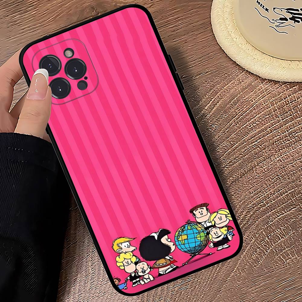 Горячий чехол для телефона Мафальда для iPhone 16 15 14 13 12 Mini 11 Pro XS Max X XR SE 6 7 8 Plus Мягкий силиконовый чехол