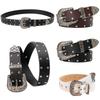 Gothic Punk Belt Trendy Pin Buckle Belt Casual PU Leather Waistband