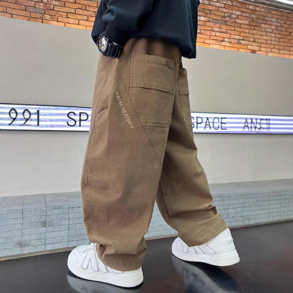 Модные свободные комбинезоны для мальчиков Весна и осень 2025 Детские повседневные брюки