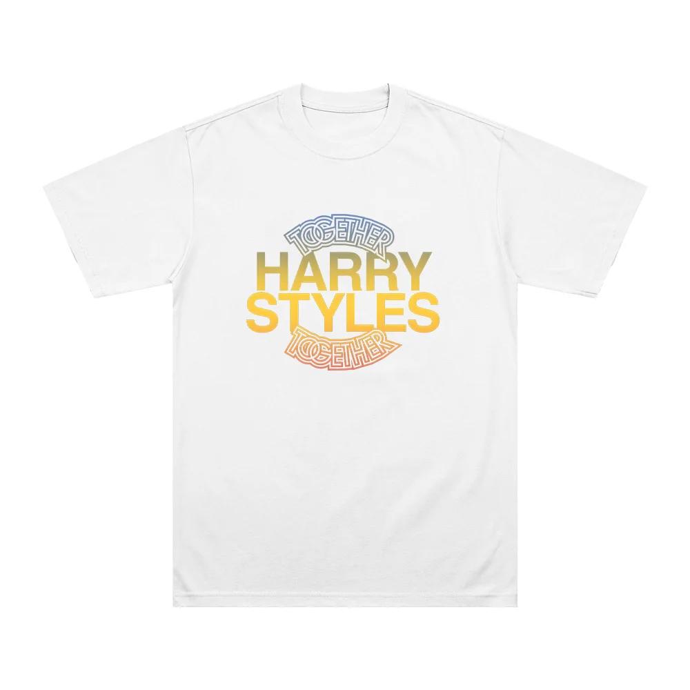 Футболки с графическим принтом Harry Style Together Y2k Уличная мода Мужская и женская Модная хлопковая свободная одежда с коротким рукавом