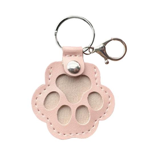 Pet Hair Keepsake Keychain Dog Cat Paw Shape Hair Storage Pendant Keychain Memorial Collection Keychain with Keyring Pet Memorial Gift