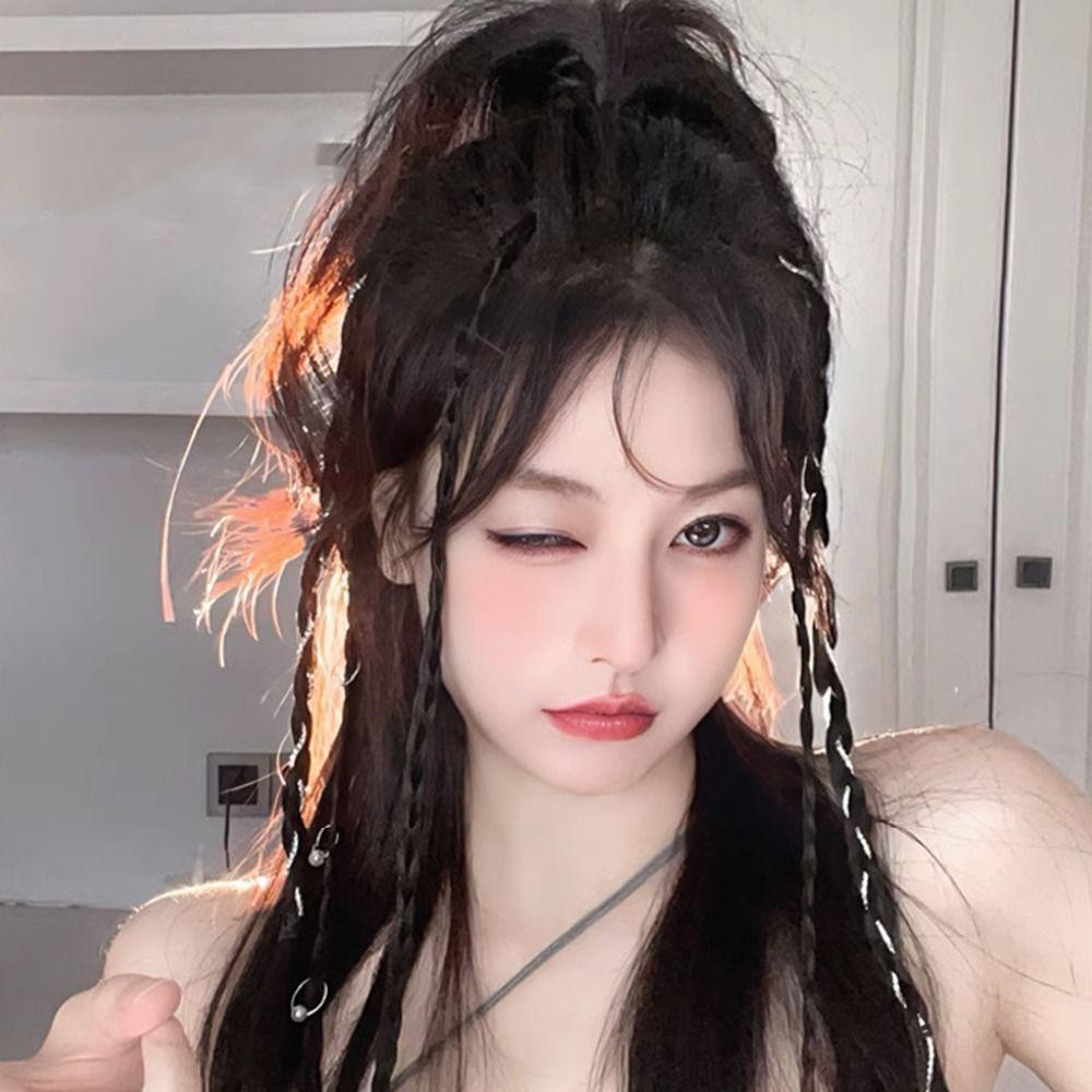 Легкий плетеный парик с прочным BB-зажимом, плетеная коса, хвост, плетение волос, наращивание для женщин