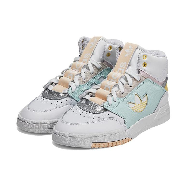 Adidas Оригинальные ретро повседневные высокие кеды для скейтбординга Originals Drop Step Женские кроссовки Белые Синие GW1759